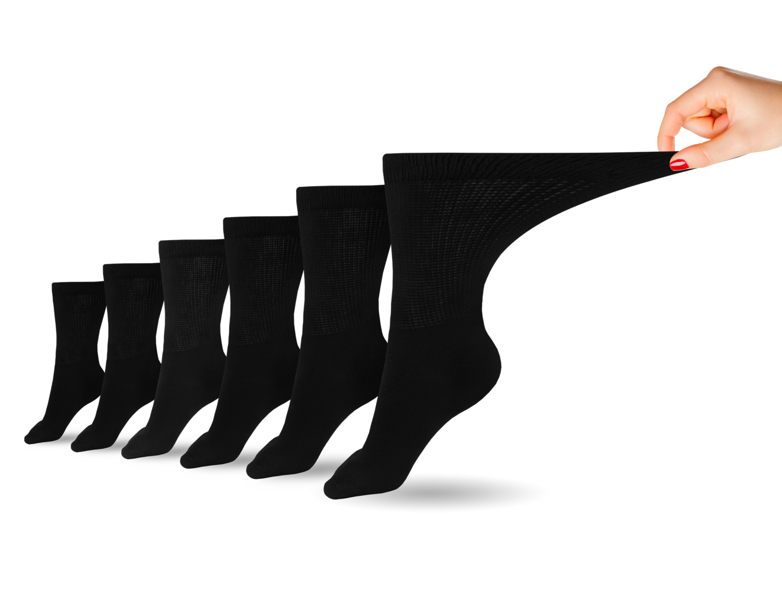 Women's Cotton Diabetic Crew Socks (6 Pair) DSC
