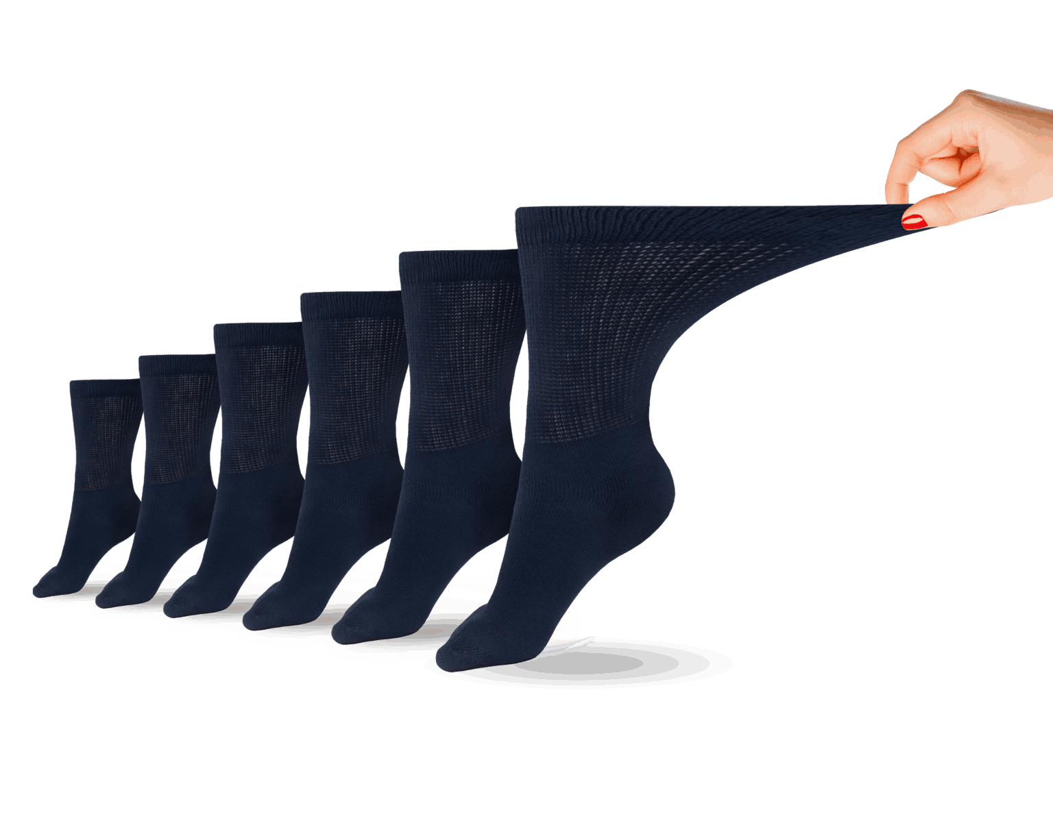Women's Cotton Diabetic Crew Socks (6 Pair) DSC