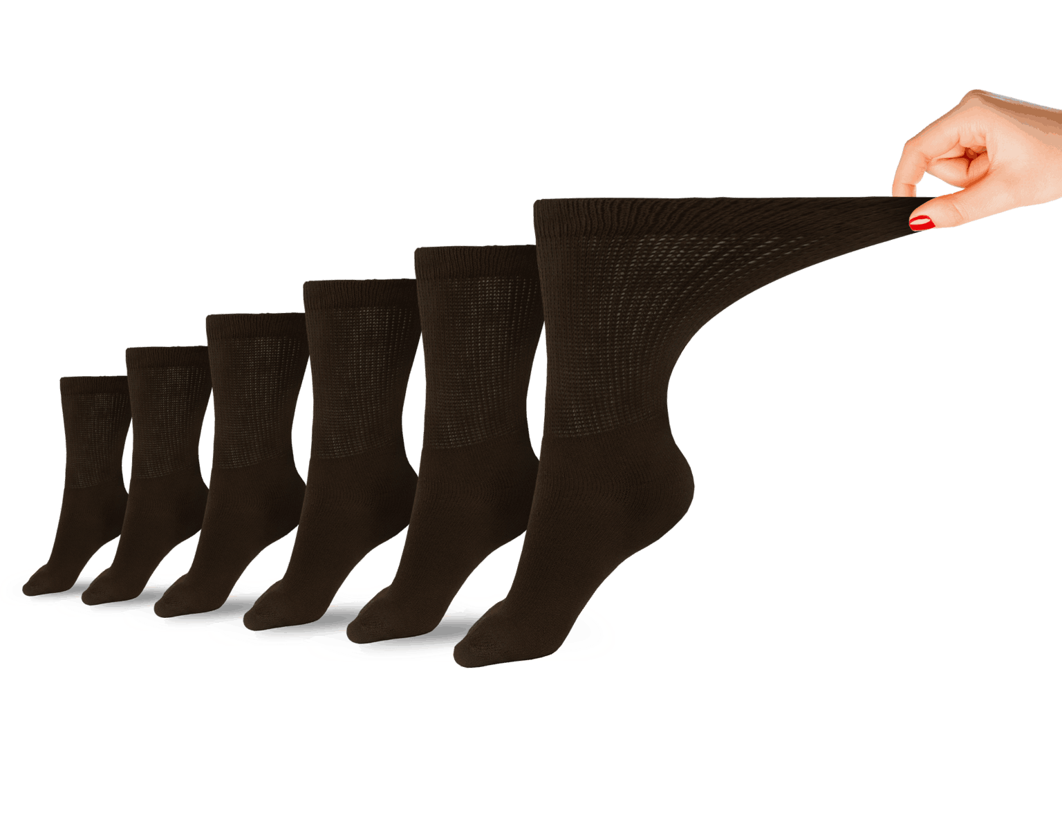 Women's Cotton Diabetic Crew Socks (6 Pair) DSC
