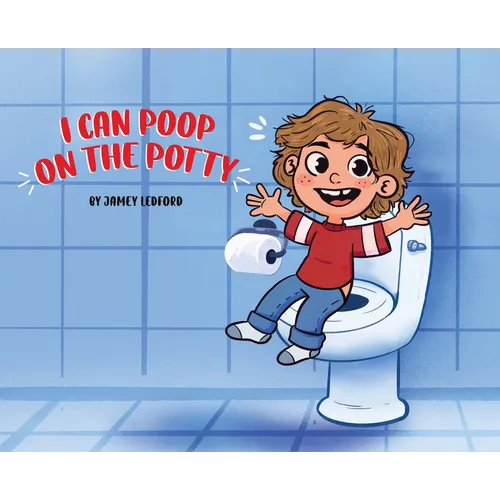 Hardcover potty training book cover with cartoon boy sitting on a toilet