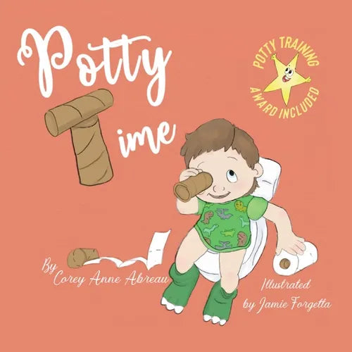 Potty Time paperback book cover with illustrated child, toilet, and potty training badge