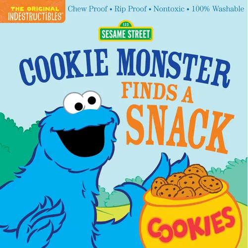 Children's board book cover featuring Cookie Monster and a bowl of cookies