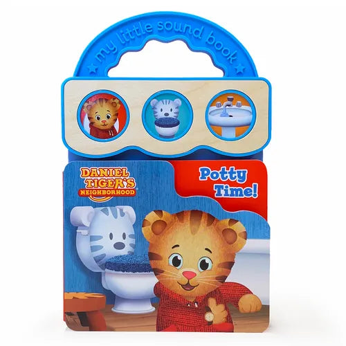 Daniel Tiger Potty Time board book with blue handle; front cover shows character beside toilet