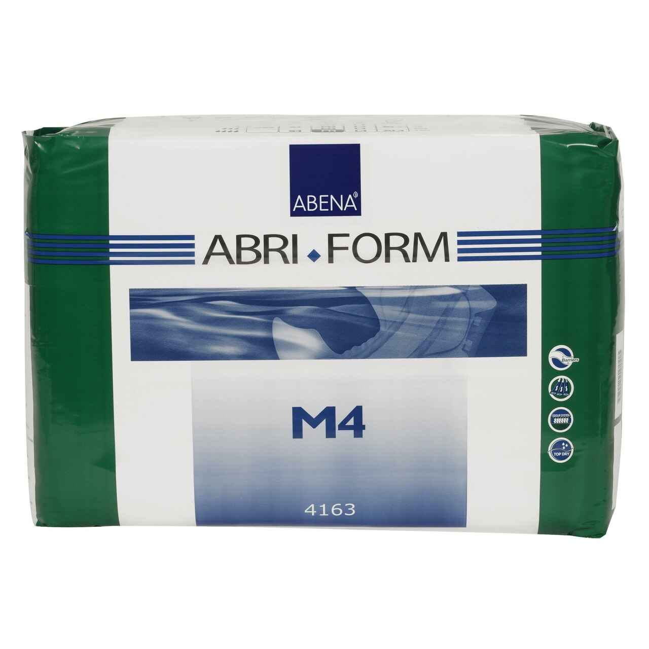 Abri-Form Level 4 adult diapers, M4 size box with plastic backing