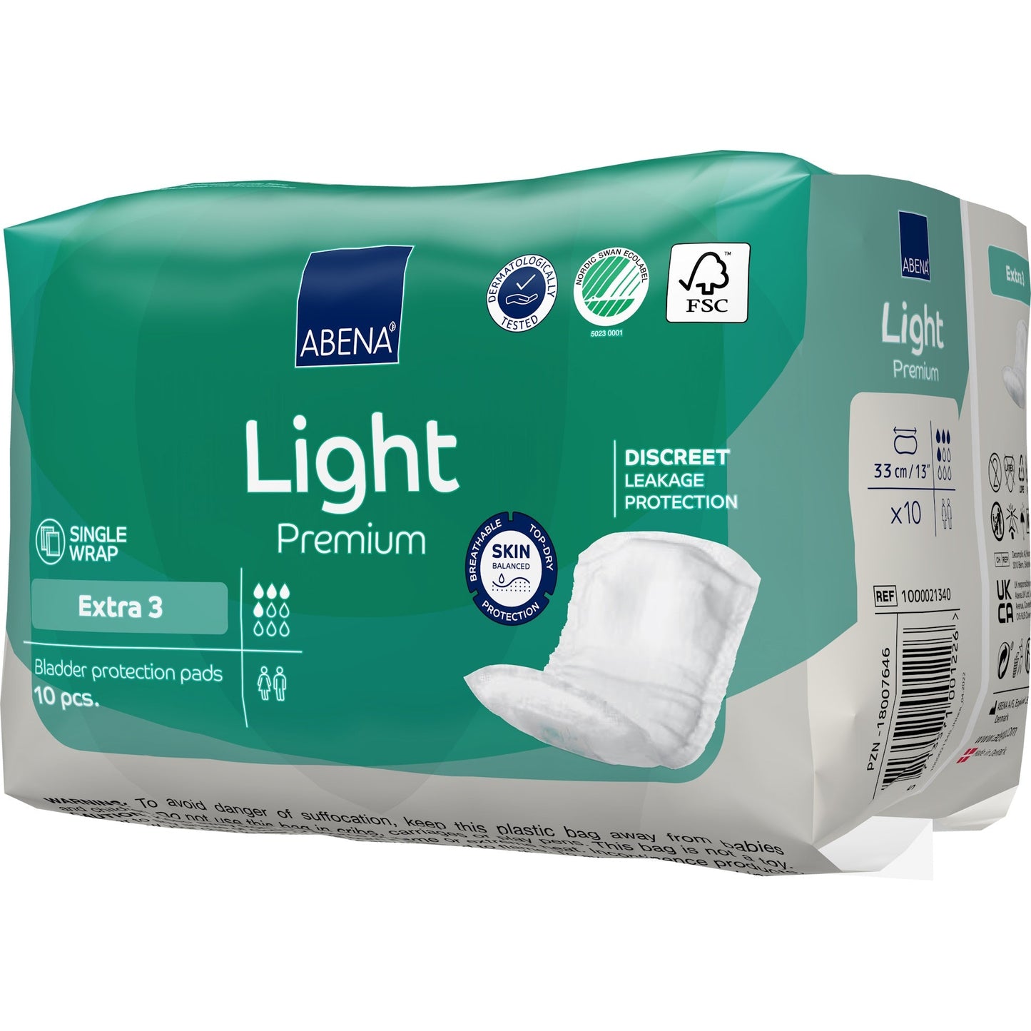 Extra 3 Light Premium pad pack with side label and 10 pcs marking