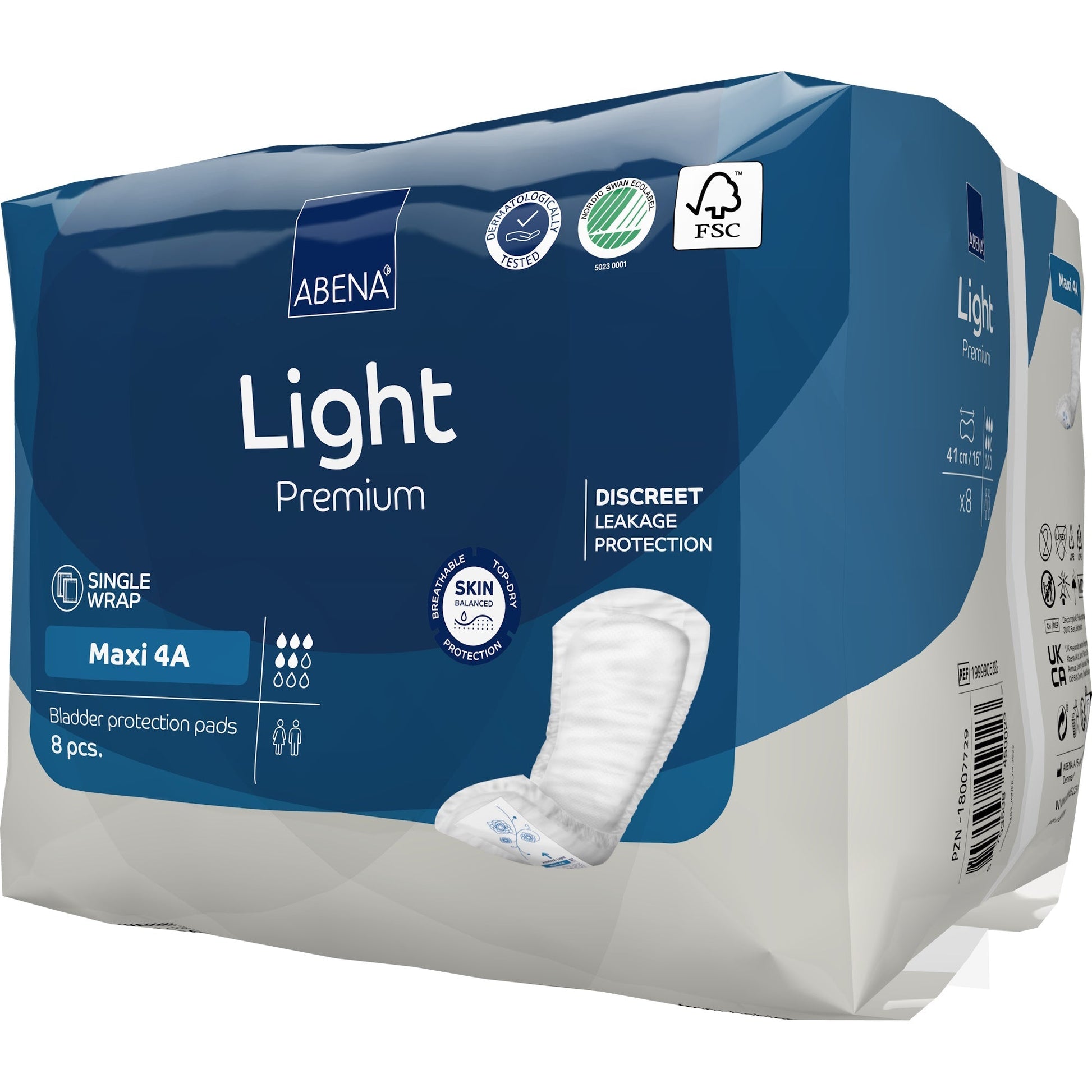 Light Premium Maxi 4A bladder protection pads pack with curved pad, 8 pcs