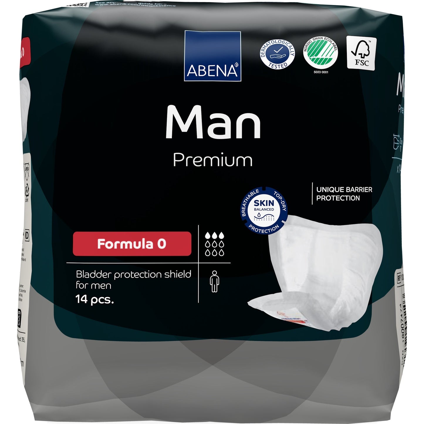 Men Premium Formula 0 insert pads package, bladder protection shield, 14 pcs