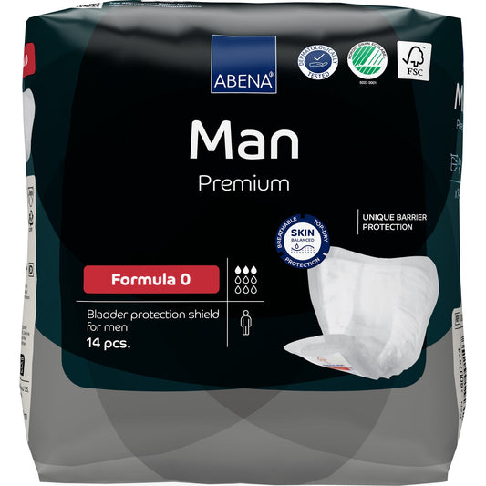 Men Premium Formula 0 insert pads package, bladder protection shield, 14 pcs