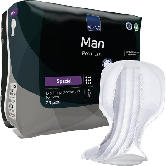 Man Premium Special bladder pad, 23 pcs pack; white protective pad