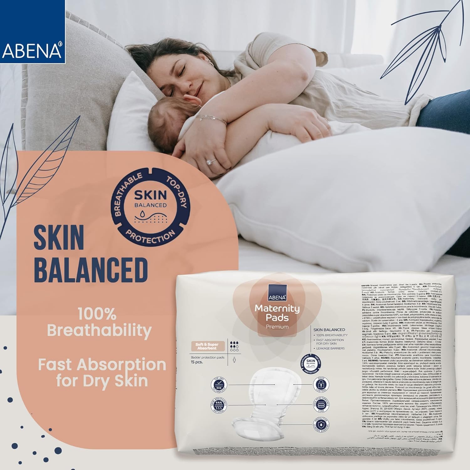 Postpartum essential maternity pad and pack, skin-balanced protection design