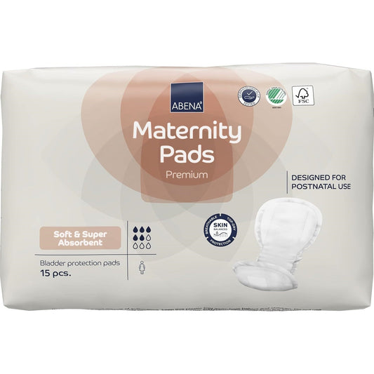 Premium maternity pads, super absorbent, postnatal use pads in retail pack
