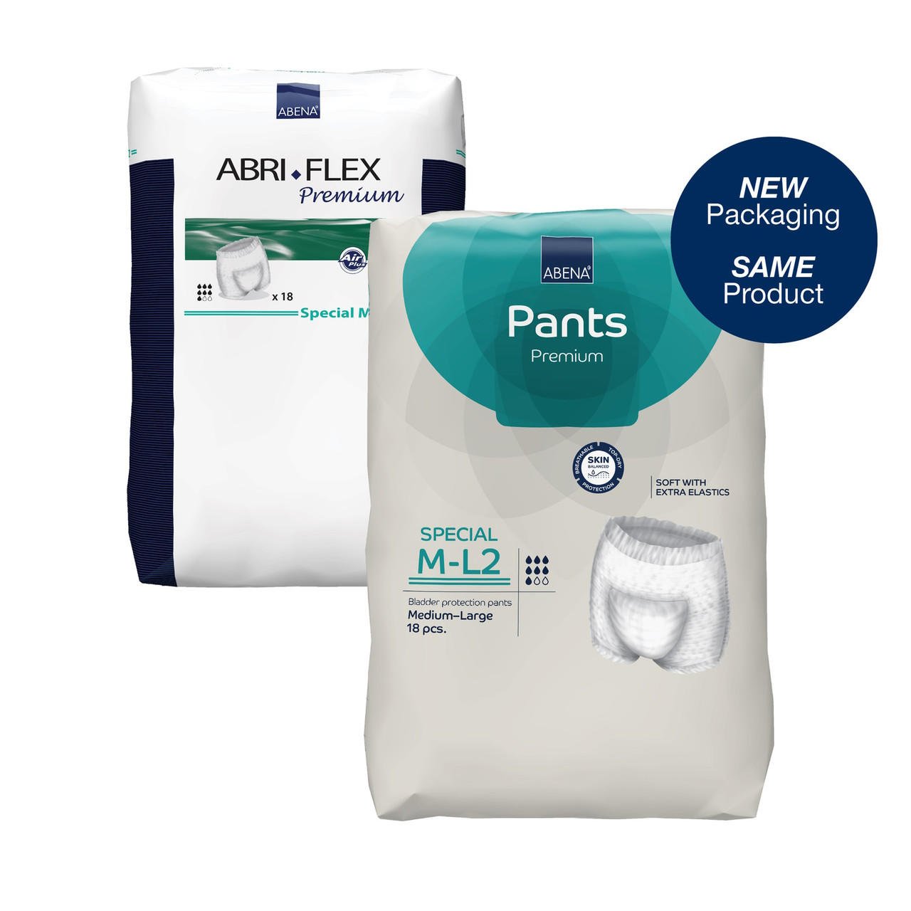 Absorbent pull-on pants, Special M-L2, white; medium-large, 18 pcs