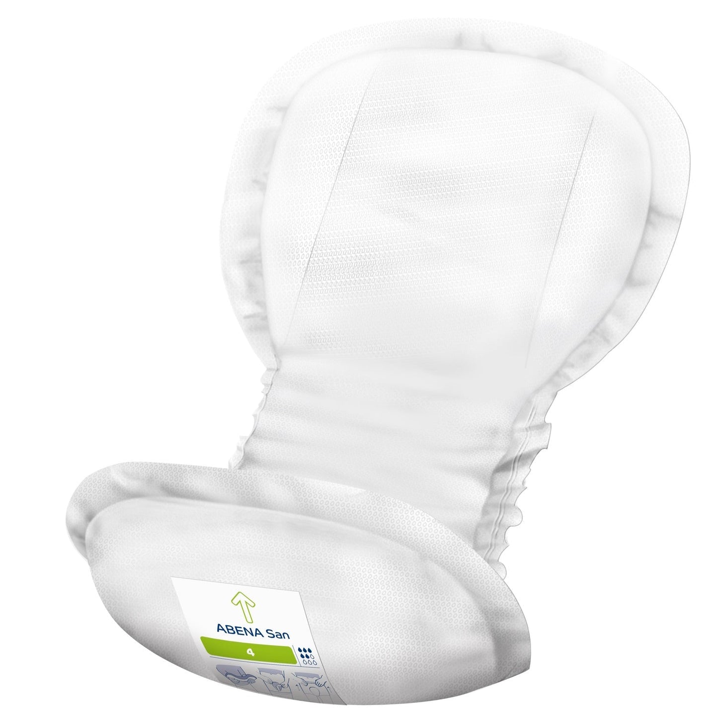 White ABENA San Premium incontinence pad, size 4, absorbent pad with folded side edges
