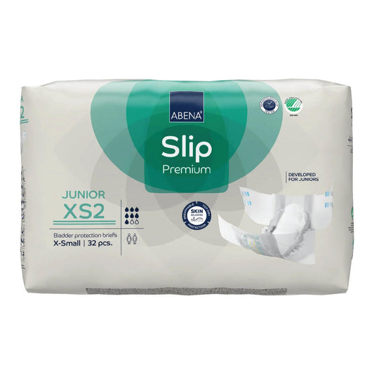 Slip Premium junior incontinence briefs, XS2 X-Small, bladder protection, 32 pcs