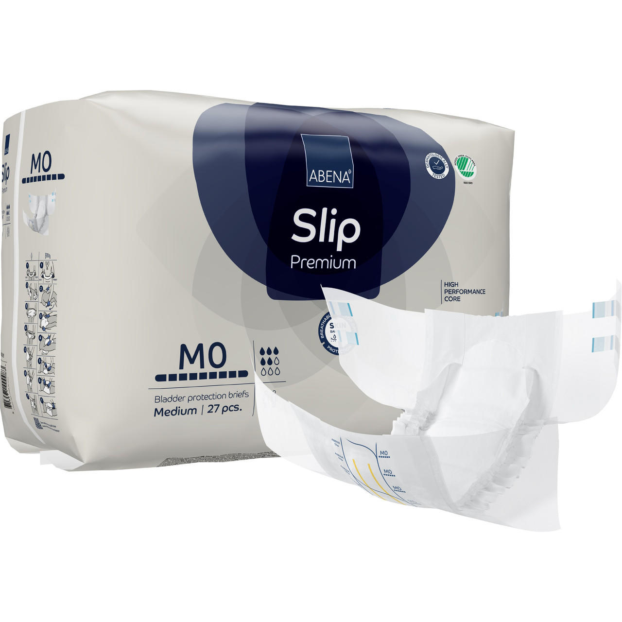 Slip Premium adult diapers, Level 0 (MD), medium, pack of 27