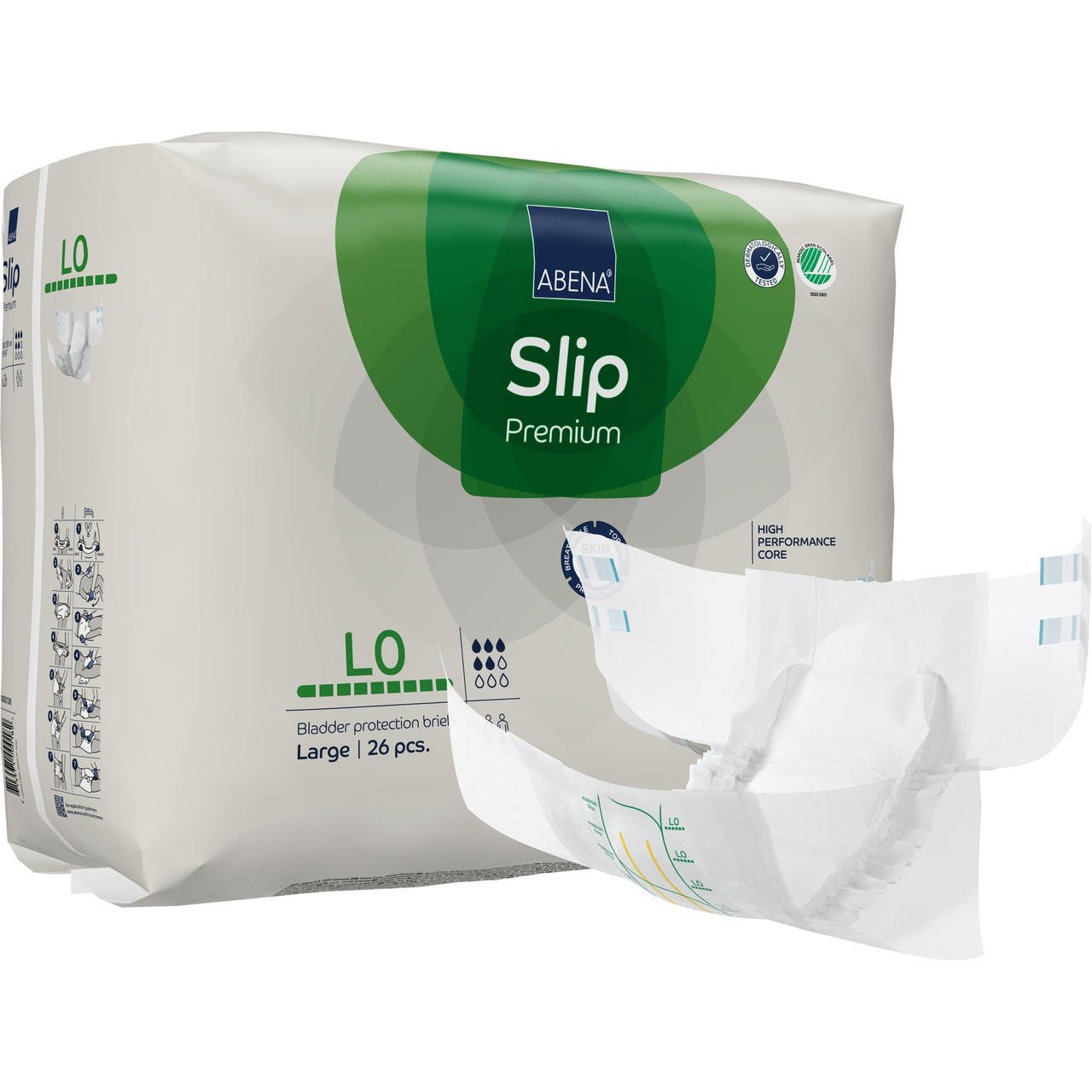 Slip Premium adult diapers, Level 0 (LG), large, pack of 26