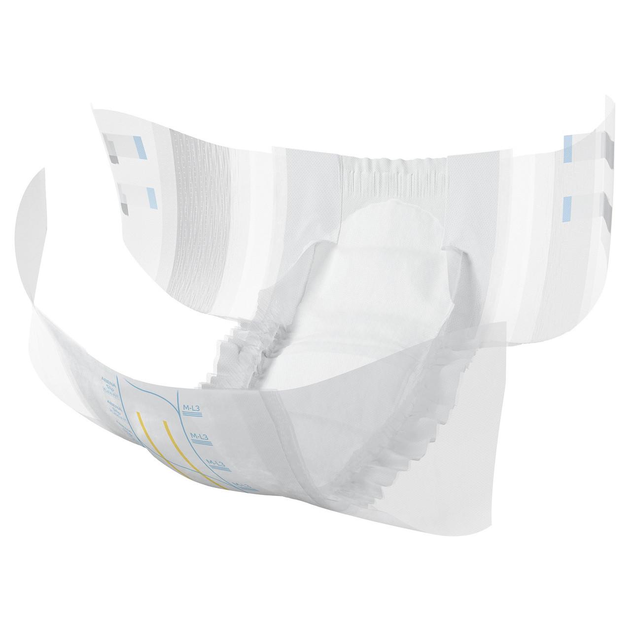 White Flexi Fit briefs with M-L3 markings, soft stretch sides, Level 3.