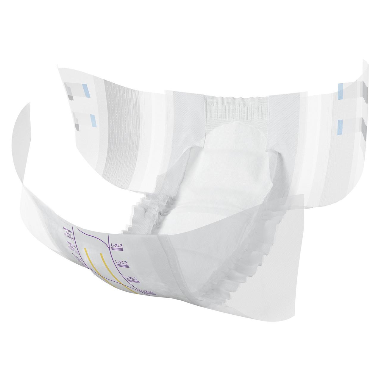 White Flexi Fit briefs with L-XL3 markings, soft stretch sides, Level 3.