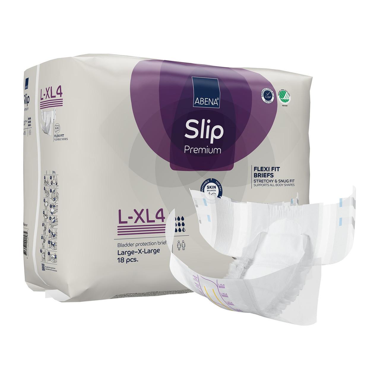 Disposable brief underwear, Level 4 Flexi Fit, L-XL4 size, 18 count pack, white