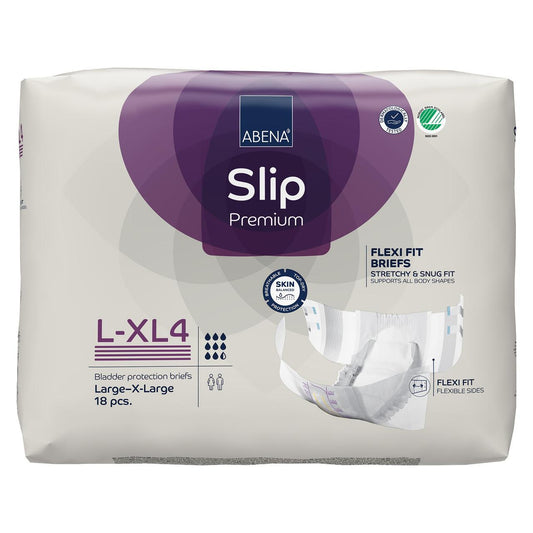 Level 4 Flexi Fit briefs, L-XL4 size, 18 pcs pack, white with stretchable sides