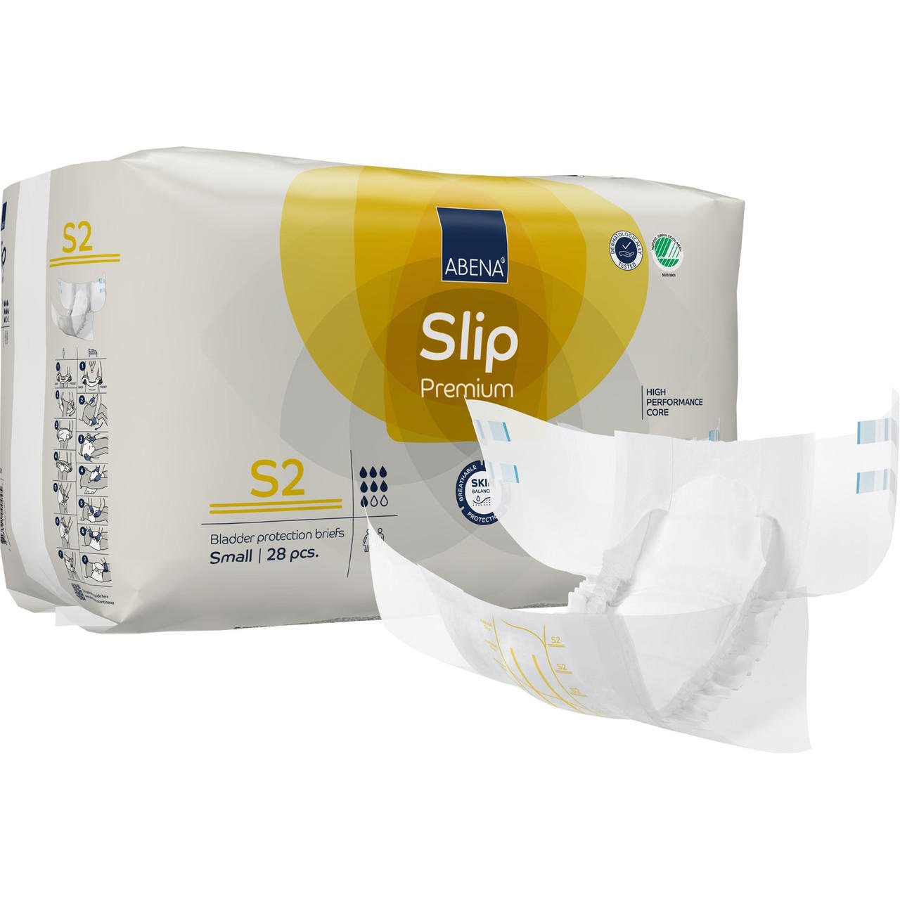 Slip Premium adult diapers, S2 Small bladder protection brief, 28 pcs