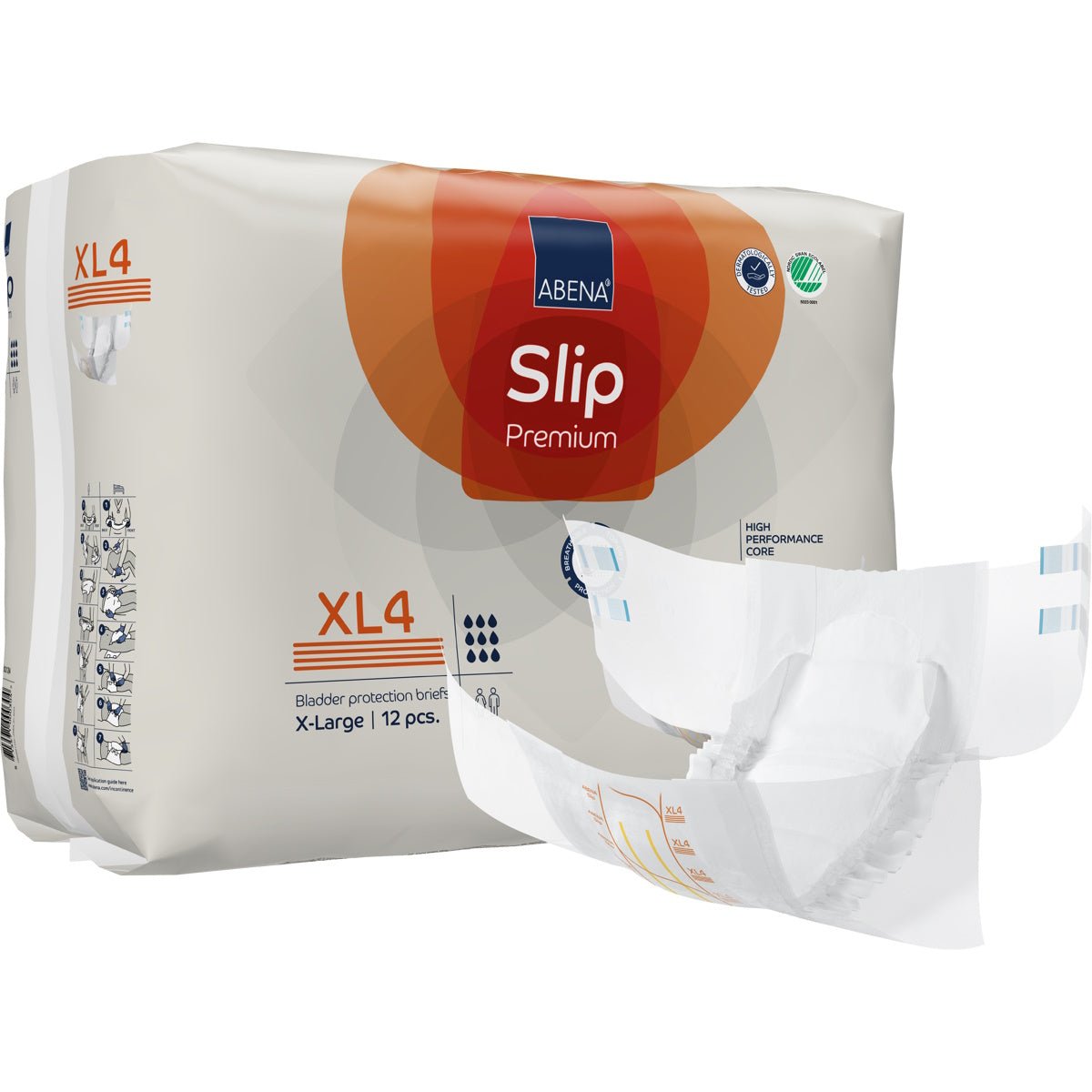Level 4 adult slip diapers, XL4 size, bladder protection briefs (12 pcs)