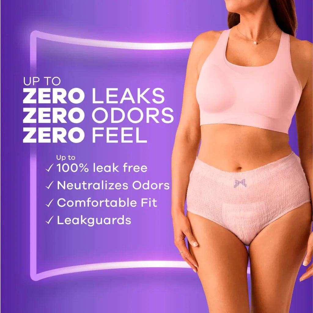 Light pink brief-style women’s discreet underwear with 360° FormFit waistband