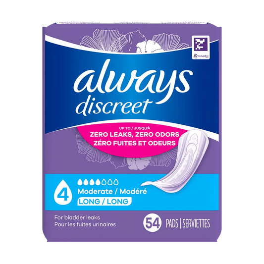 Moderate Long 4-drop pads box, 54 pads per pack