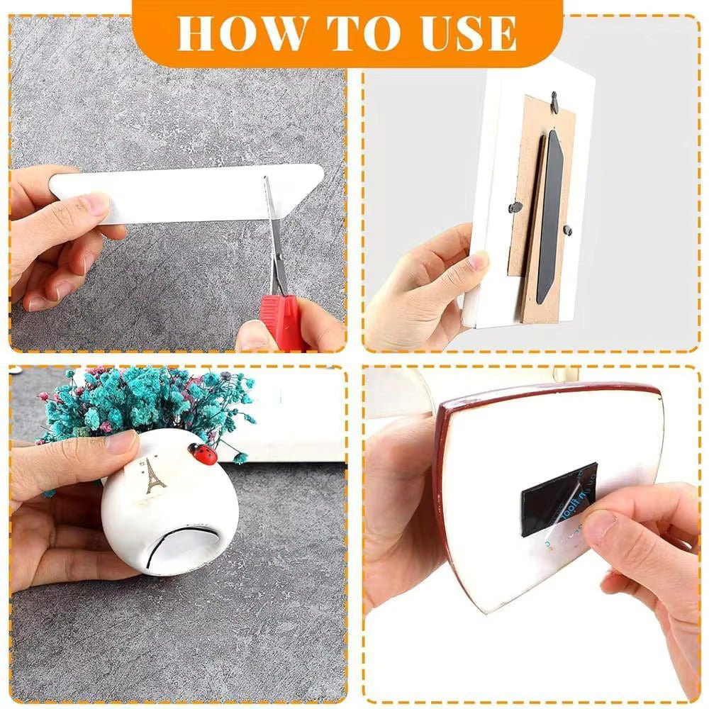 How-to use anti-slip rug grips: peel, press, and smooth sticker onto surface