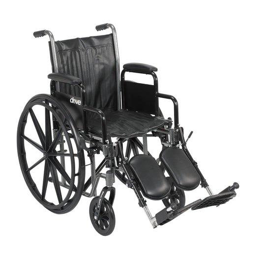 Wheelchair with detachable desk arms, elevating leg rests, 16-in seat