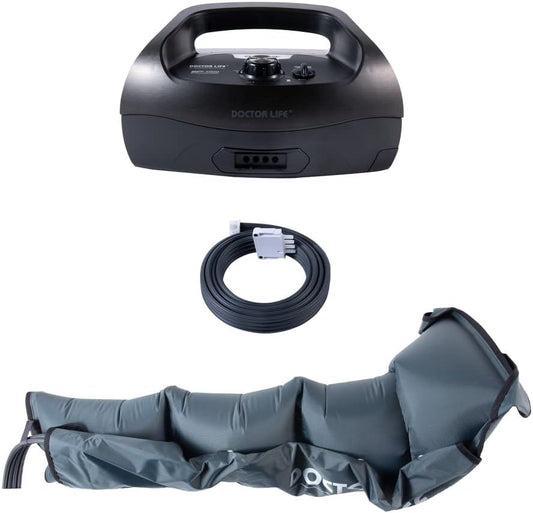 Arm compression pump kit with inflatable arm sleeve, tubing, and control unit