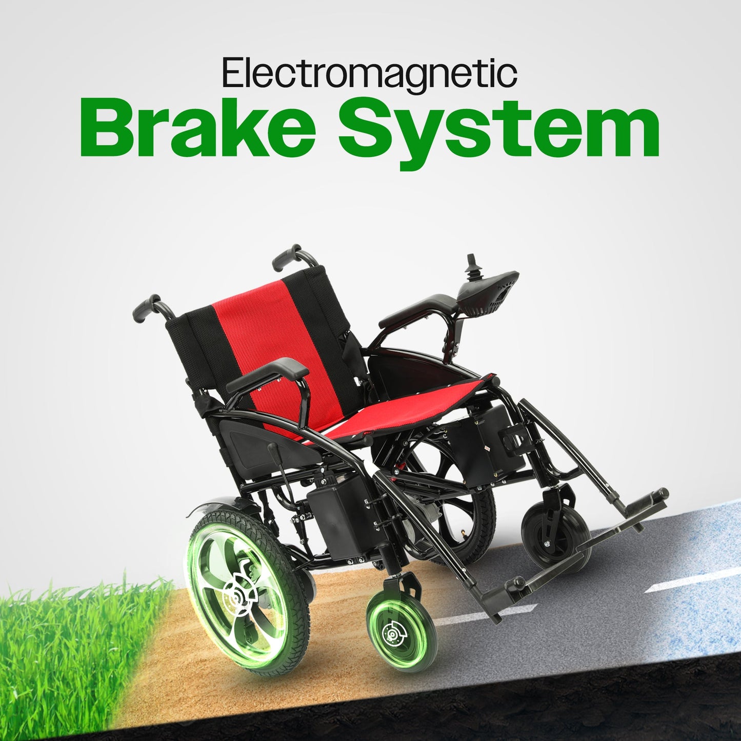 ARTEMIS (RED) - Folding Lightweight Electric Wheelchairs 265lbs -500W- 13Miles