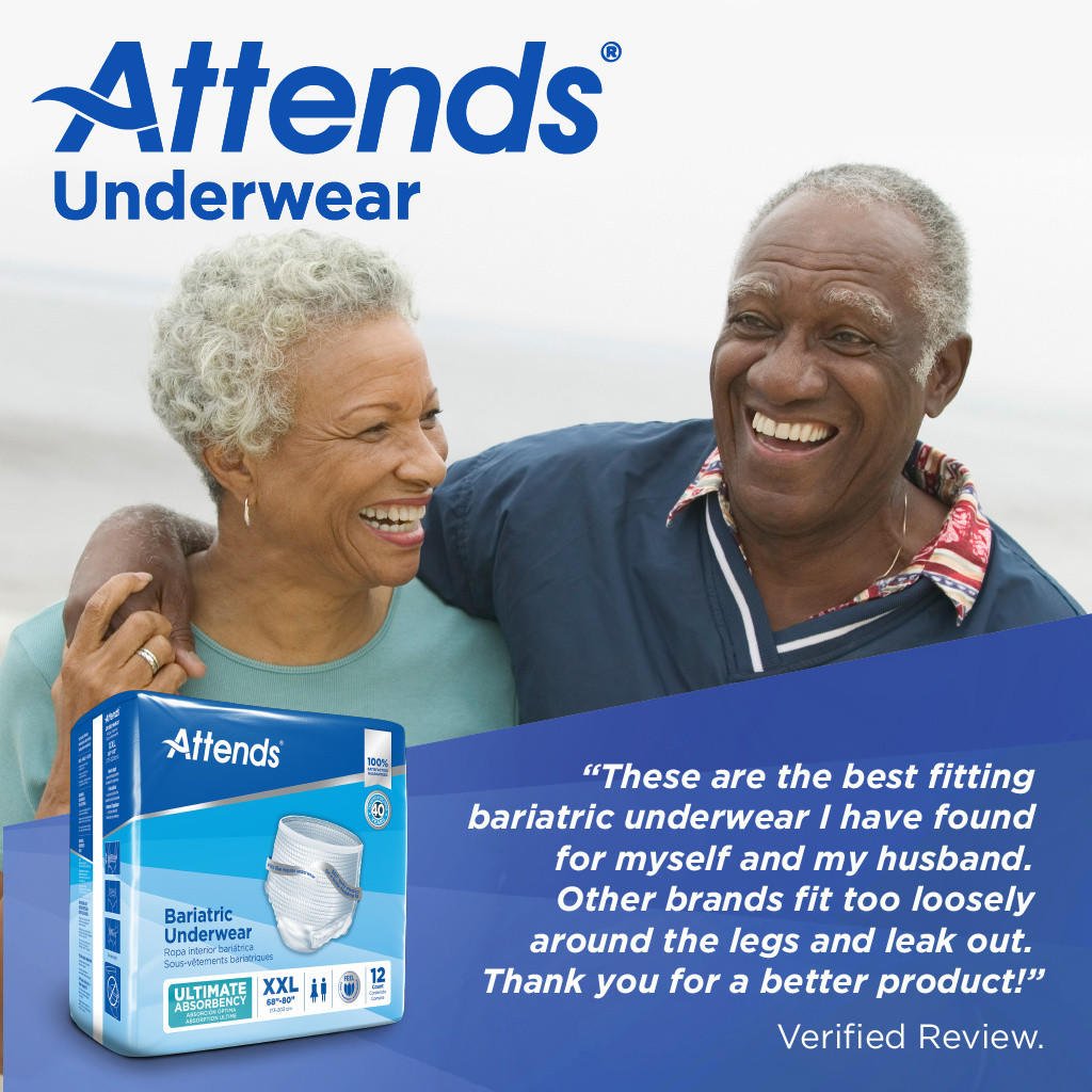 Bariatric incontinence underwear box with 2XL, ultimate absorbency, 12 count briefs.