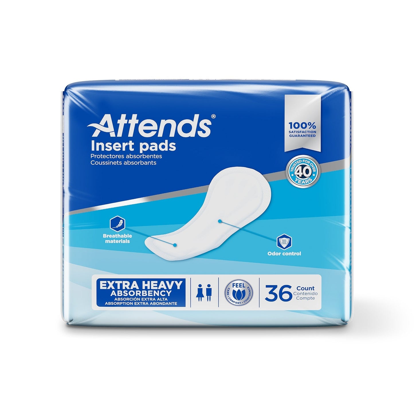 Attends extra heavy insert pads, 36-count pack, odor control