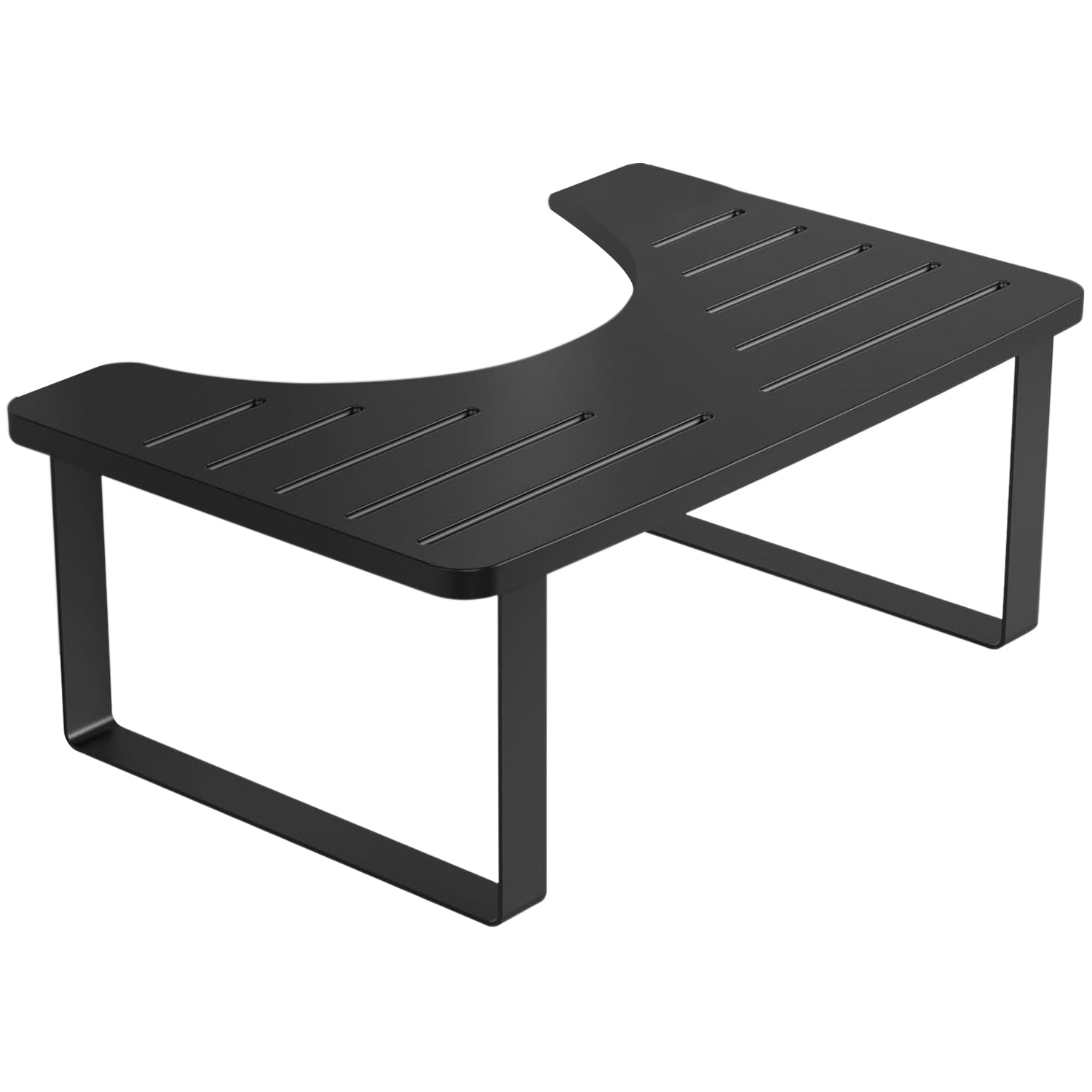 Black metal outdoor table on a white background