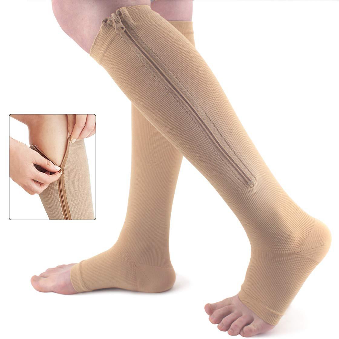 Graduated Compression Socks with Zipper