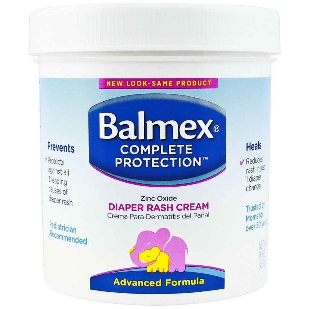 Balmex diaper rash cream jar with zinc oxide, scented ointment, 16 oz
