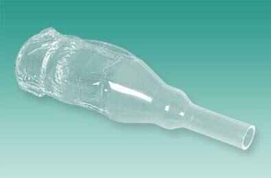 Clear male external catheter tube with open end for drainage