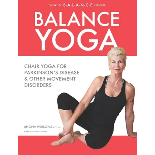 Paperback yoga book with red cover, large white "BALANCE YOGA" title and seated pose