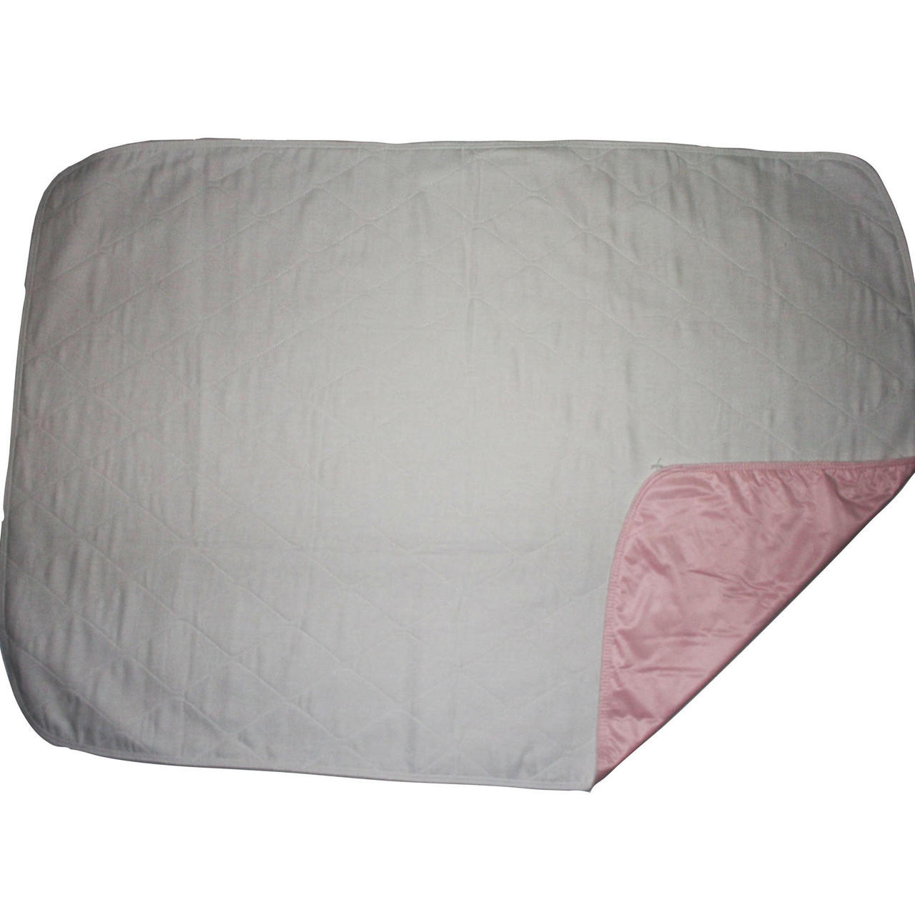 Reversible underpad with light gray panel and pink side section