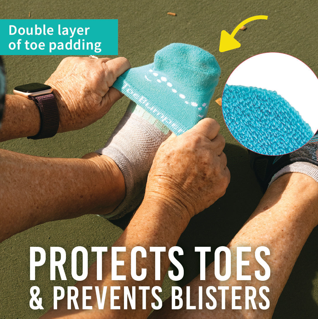 Women's Toe Protection Socks for Runners, Skiers, and Court Sports (4-Pack) Toe Bumpers