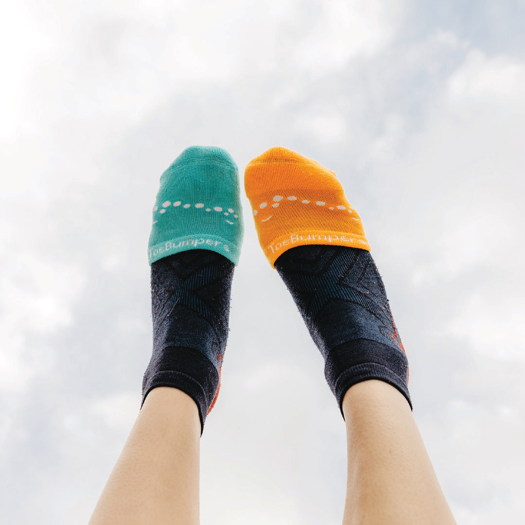 Women's Toe Protection Socks for Runners, Skiers, and Court Sports (4-Pack) Toe Bumpers