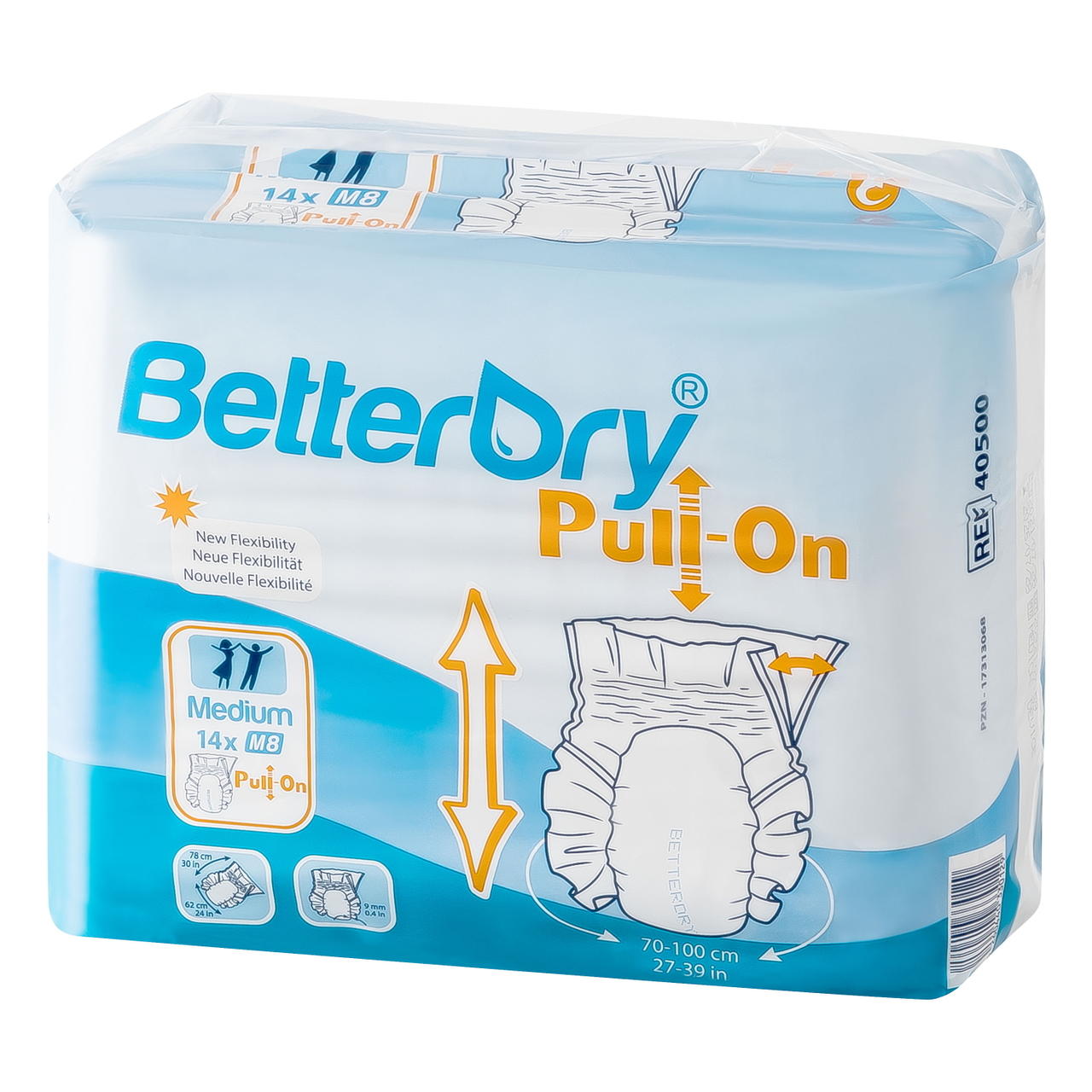 Pull-On adult diapers, Medium (14x M8) front package view