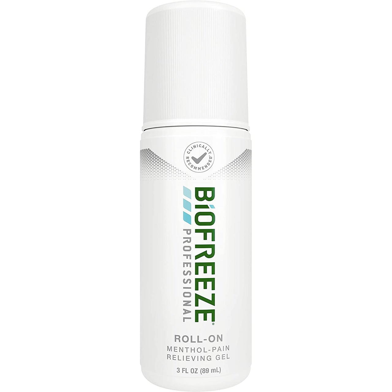 Roll-on pain relief gel bottle, green menthol, 3 fl oz (89 mL)