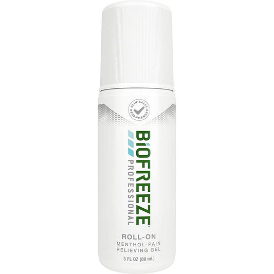 Roll-on pain relief gel bottle, green menthol, 3 fl oz (89 mL)