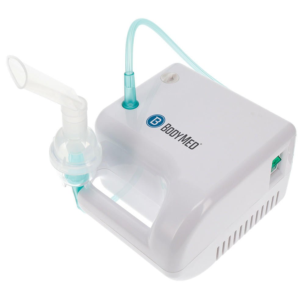 Compressor nebulizer system with white unit and light-blue air tube
