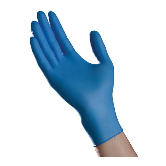 Powder-free blue nitrile exam glove, single glove, smooth fit