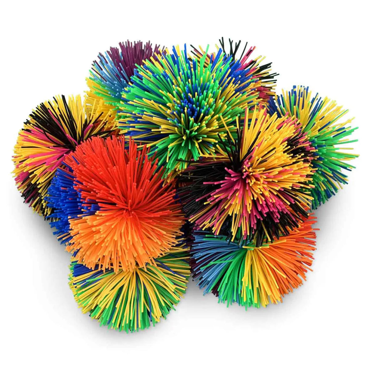 Bundle o Koosh set of ten multi colored rubber string balls