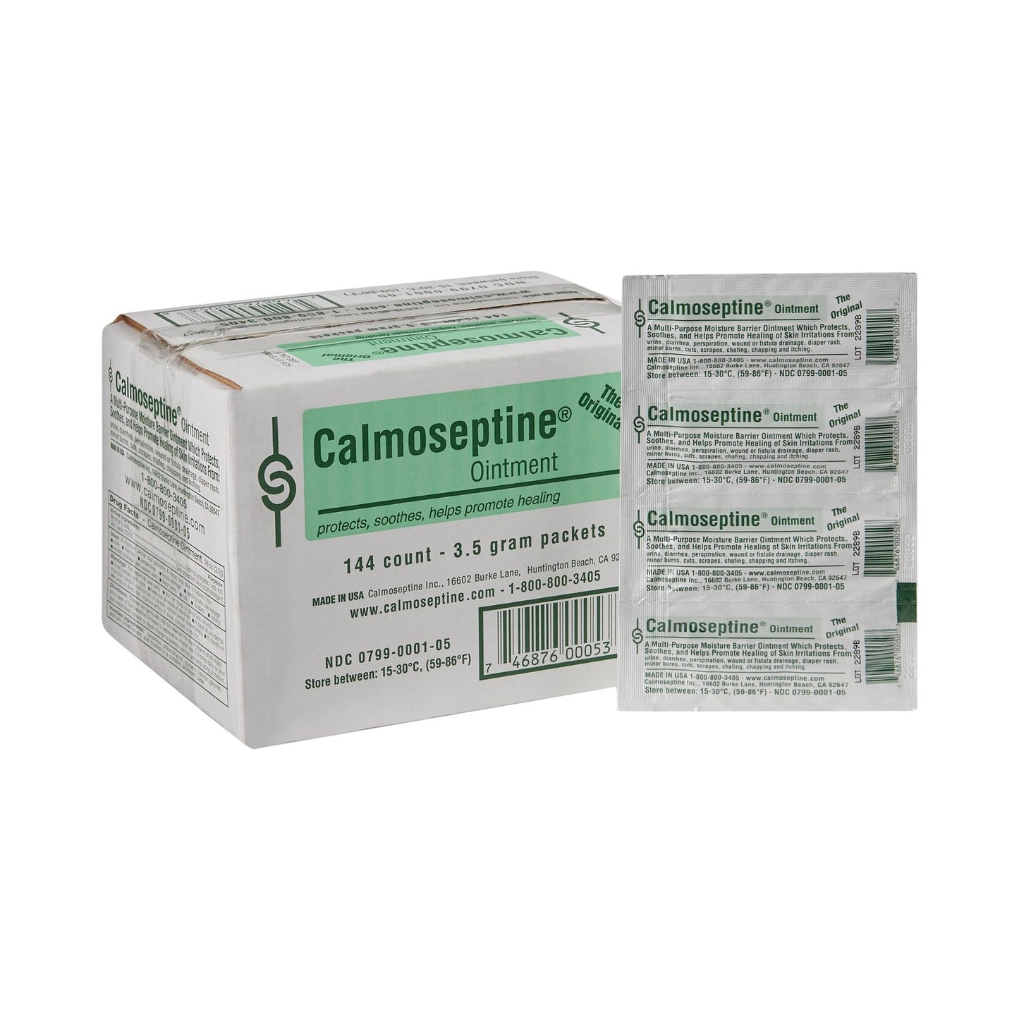 Calmoseptine ointment 3.5 g packets, box of 144 with single sachets