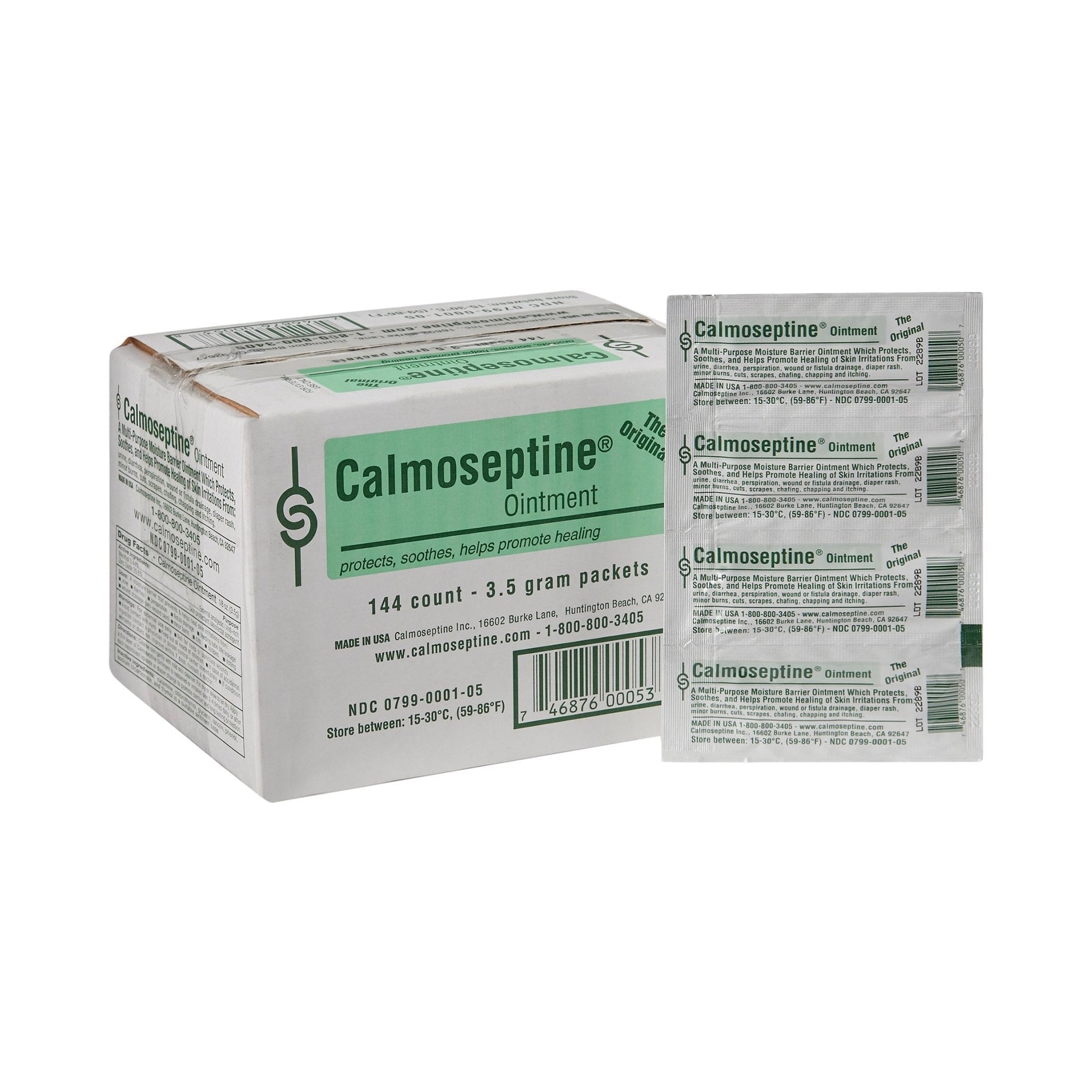 Calmoseptine ointment 3.5 g packets, box of 144 with single sachets